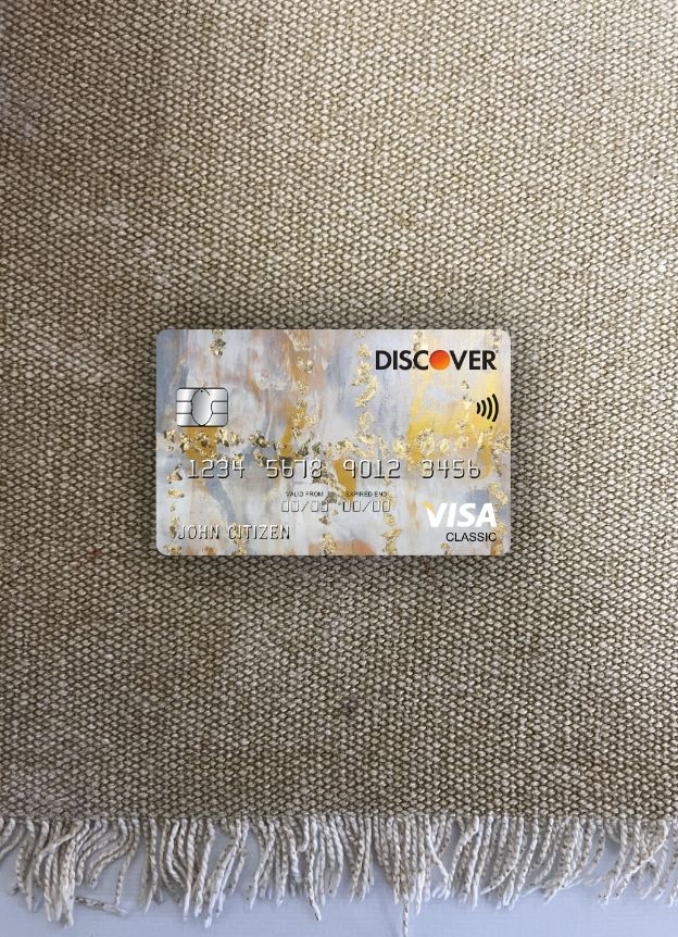 Download USA Discover bank visa classic card photolook front Photoshop template